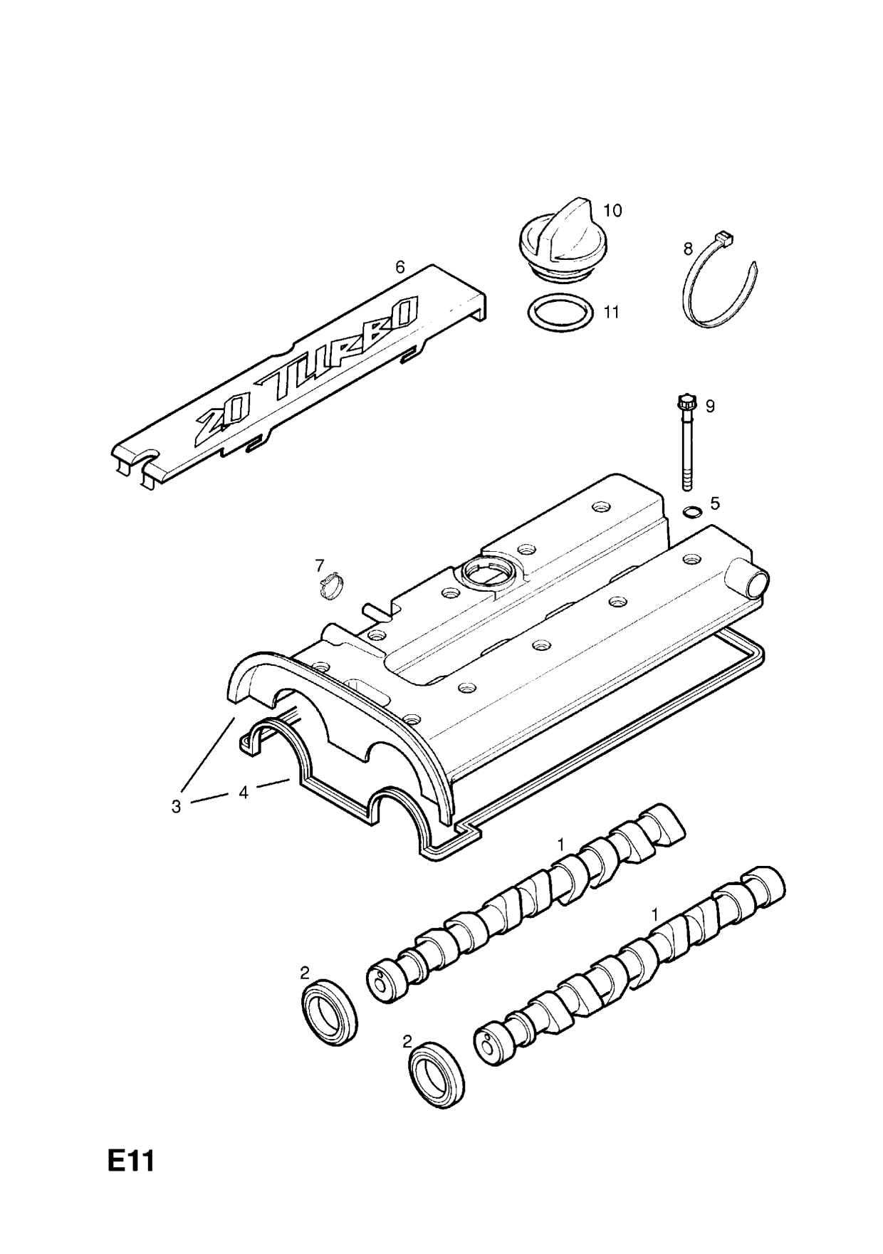 Group E Engine and clutch Subsection 1 Z20LET petrol engine